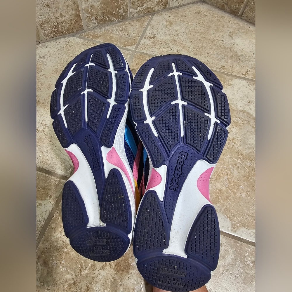 Reebok Womens 5 Sneakers Navy Pink Mesh Colorblock Running Shoes Iconic Rave - Picture 8 of 8
